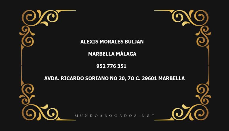 abogado Alexis Morales Buljan en la localidad de Marbella