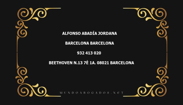 abogado Alfonso Abadía Jordana en la localidad de Barcelona