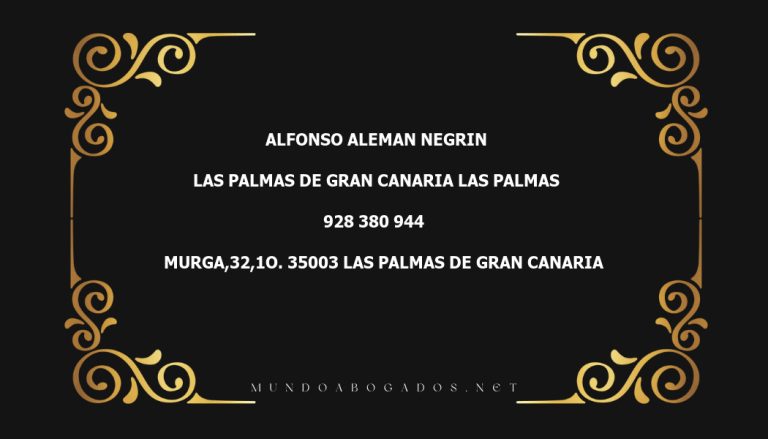 abogado Alfonso Aleman Negrin en la localidad de Las Palmas de Gran Canaria