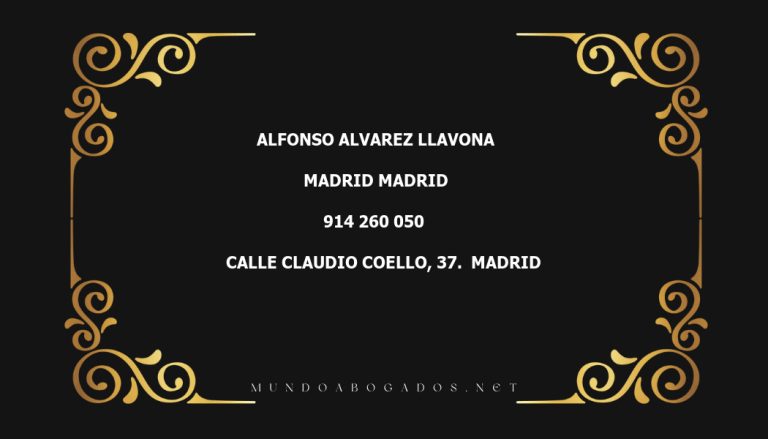 abogado Alfonso Alvarez Llavona en la localidad de Madrid