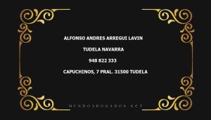 abogado Alfonso Andres Arregui Lavin en la localidad de Tudela