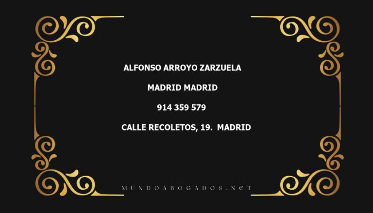 abogado Alfonso Arroyo Zarzuela en la localidad de Madrid