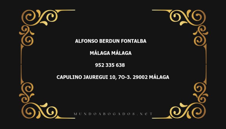 abogado Alfonso Berdun Fontalba en la localidad de Málaga