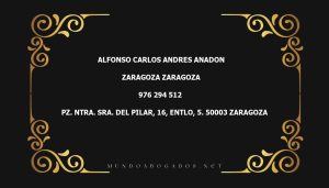 abogado Alfonso Carlos Andres Anadon en la localidad de Zaragoza