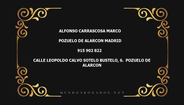 abogado Alfonso Carrascosa Marco en la localidad de Pozuelo de Alarcon