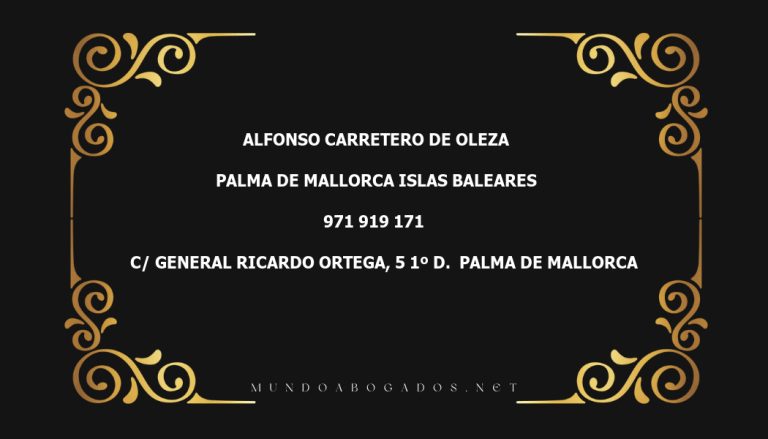 abogado Alfonso Carretero De Oleza en la localidad de Palma de Mallorca