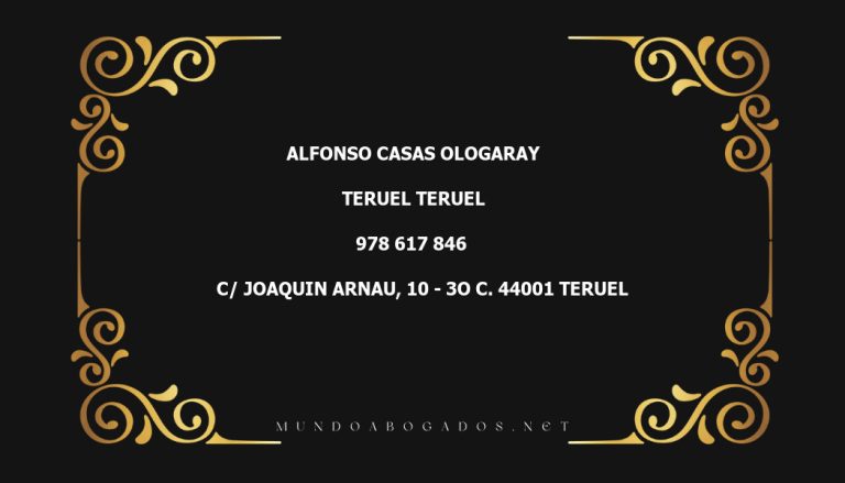 abogado Alfonso Casas Ologaray en la localidad de Teruel