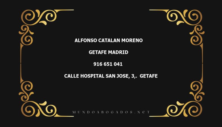 abogado Alfonso Catalan Moreno en la localidad de Getafe