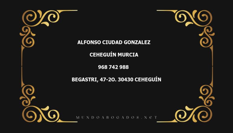 abogado Alfonso Ciudad Gonzalez en la localidad de Ceheguín