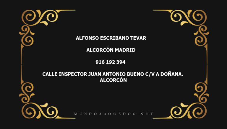 abogado Alfonso Escribano Tevar en la localidad de Alcorcón