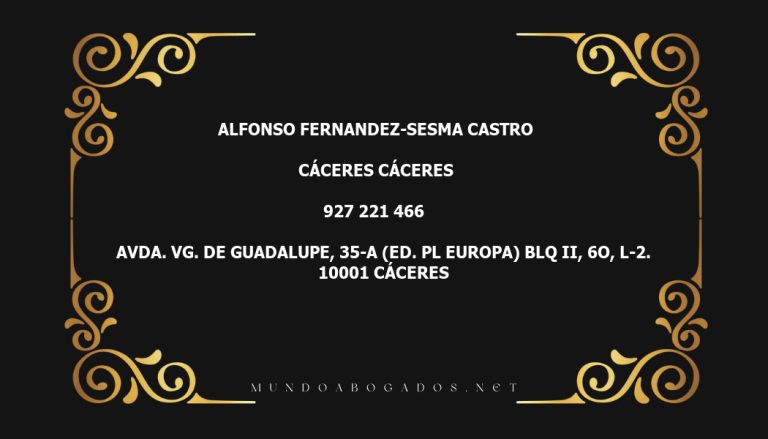 abogado Alfonso Fernandez-Sesma Castro en la localidad de Cáceres