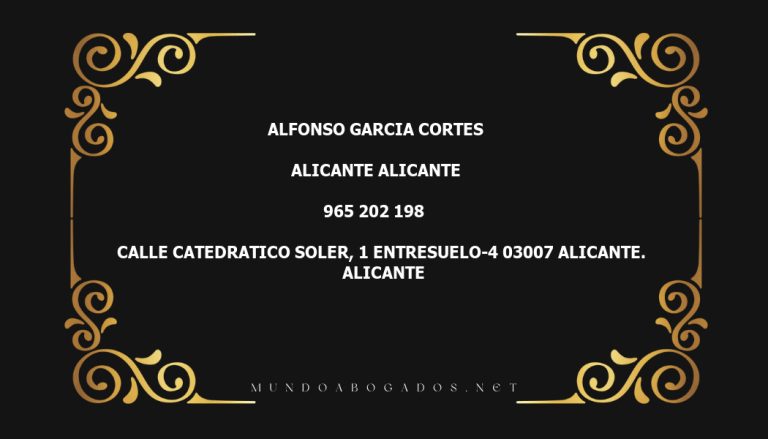 abogado Alfonso Garcia Cortes en la localidad de Alicante