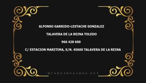 abogado Alfonso Garrido-Lestache Gonzalez en la localidad de Talavera de la Reina