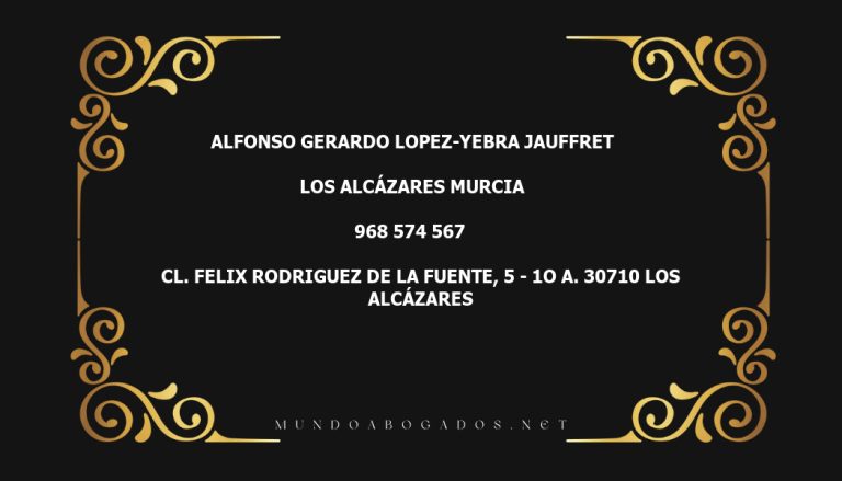 abogado Alfonso Gerardo Lopez-Yebra Jauffret en la localidad de Los Alcázares