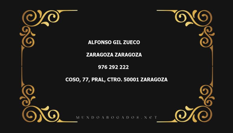 abogado Alfonso Gil Zueco en la localidad de Zaragoza