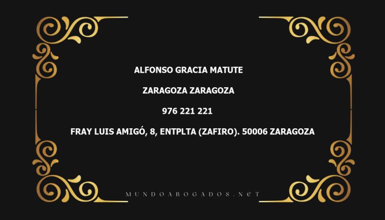 abogado Alfonso Gracia Matute en la localidad de Zaragoza