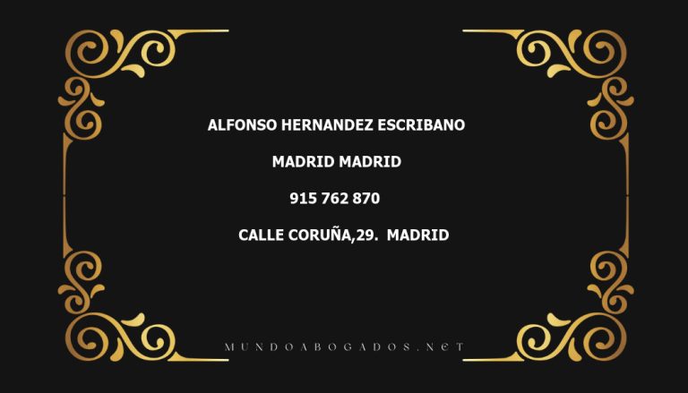 abogado Alfonso Hernandez Escribano en la localidad de Madrid