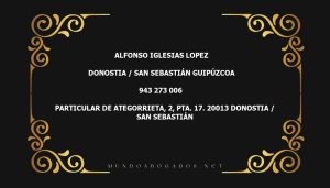 abogado Alfonso Iglesias Lopez en la localidad de Donostia / San Sebastián