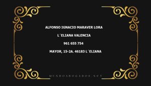 abogado Alfonso Ignacio Maraver Lora en la localidad de L´Eliana