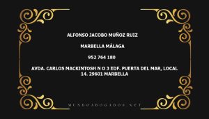 abogado Alfonso Jacobo Muñoz Ruiz en la localidad de Marbella