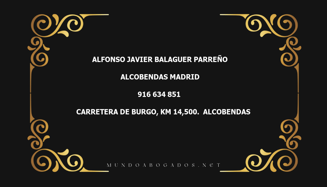 abogado Alfonso Javier Balaguer Parreño en la localidad de Alcobendas