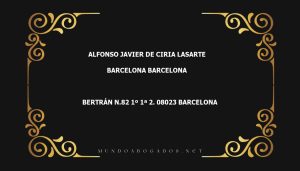 abogado Alfonso Javier De Ciria Lasarte en la localidad de Barcelona