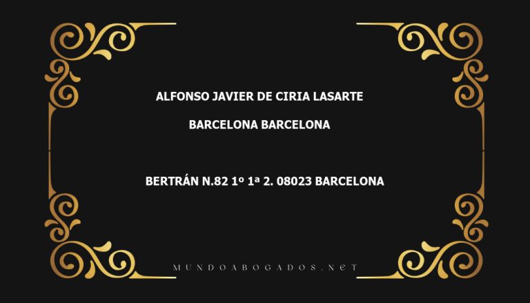 abogado Alfonso Javier De Ciria Lasarte en la localidad de Barcelona