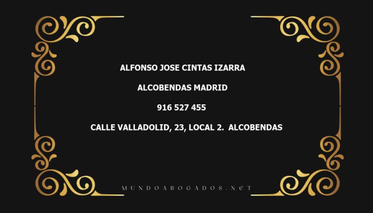 abogado Alfonso Jose Cintas Izarra en la localidad de Alcobendas