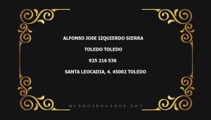 abogado Alfonso Jose Izquierdo Sierra en la localidad de Toledo