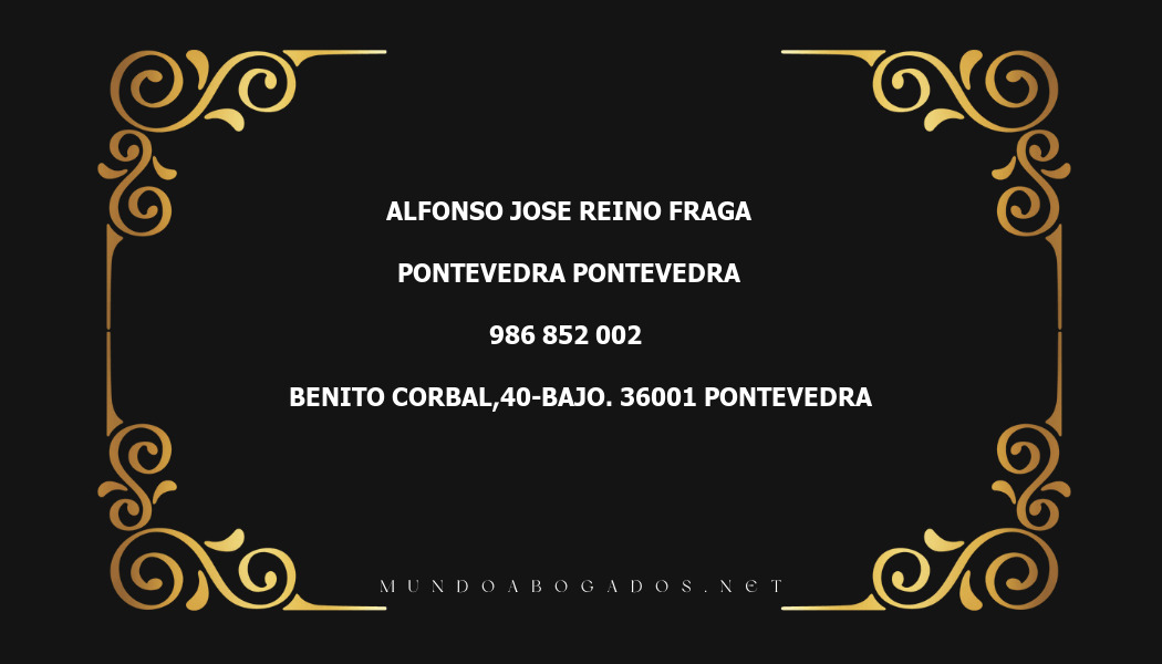 abogado Alfonso Jose Reino Fraga en la localidad de Pontevedra