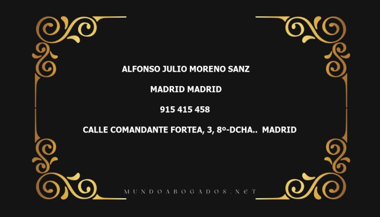 abogado Alfonso Julio Moreno Sanz en la localidad de Madrid