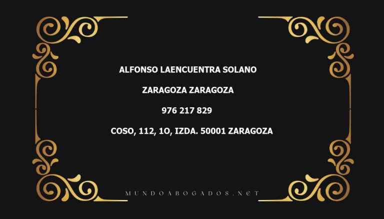 abogado Alfonso Laencuentra Solano en la localidad de Zaragoza