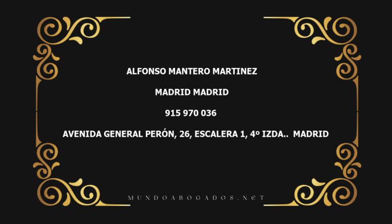 abogado Alfonso Mantero Martinez en la localidad de Madrid