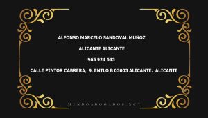 abogado Alfonso Marcelo Sandoval Muñoz en la localidad de Alicante