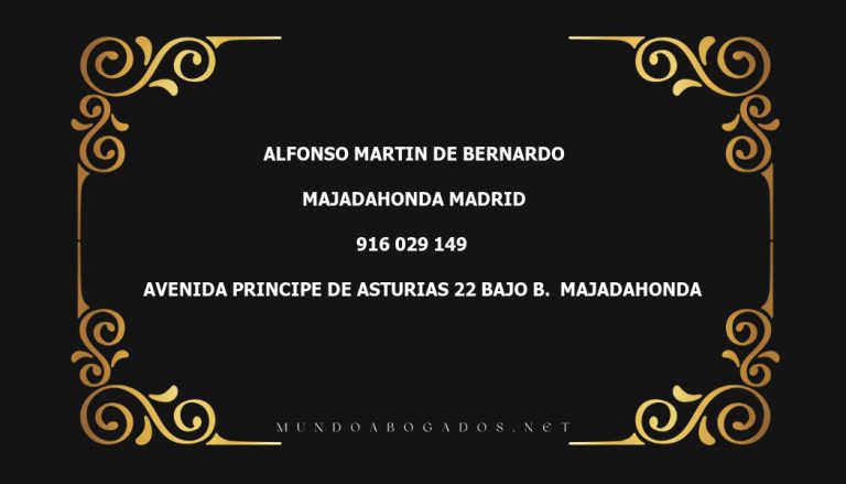 abogado Alfonso Martin De Bernardo en la localidad de Majadahonda