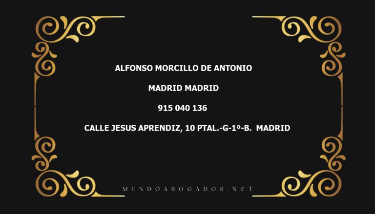 abogado Alfonso Morcillo De Antonio en la localidad de Madrid