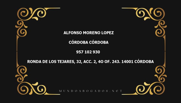 abogado Alfonso Moreno Lopez en la localidad de Córdoba