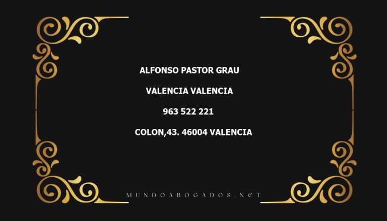 abogado Alfonso Pastor Grau en la localidad de Valencia