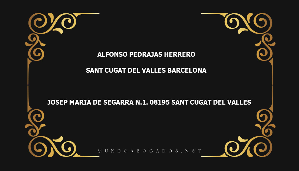 abogado Alfonso Pedrajas Herrero en la localidad de Sant Cugat del Valles