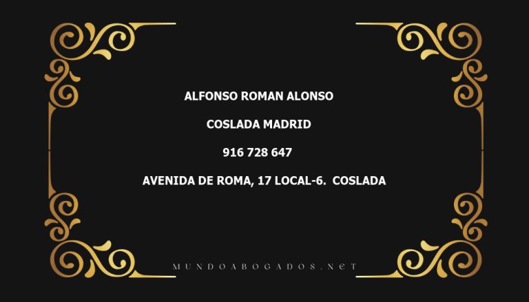 abogado Alfonso Roman Alonso en la localidad de Coslada