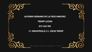 abogado Alfonso Serrano De La Cruz Sanchez en la localidad de Tremp