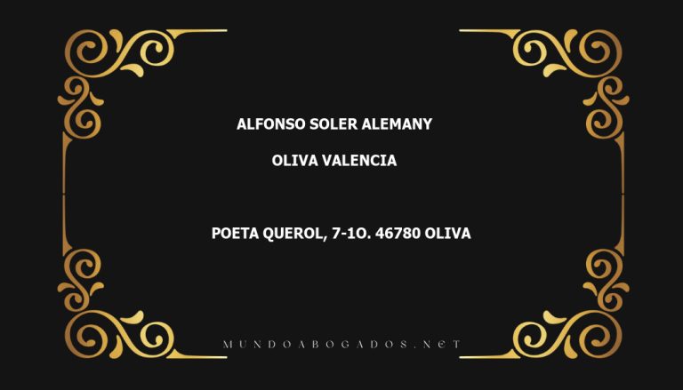 abogado Alfonso Soler Alemany en la localidad de Oliva