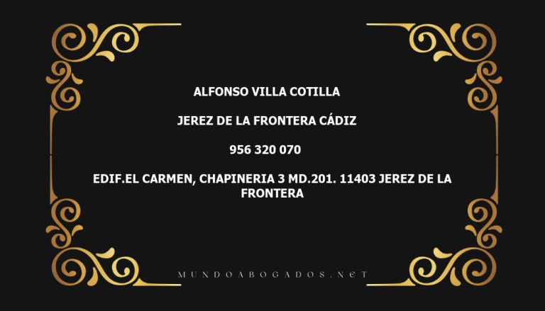 abogado Alfonso Villa Cotilla en la localidad de Jerez de la Frontera