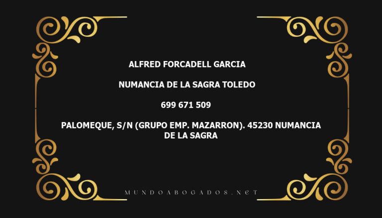 abogado Alfred Forcadell Garcia en la localidad de Numancia de la Sagra