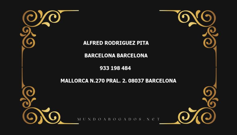 abogado Alfred Rodriguez Pita en la localidad de Barcelona