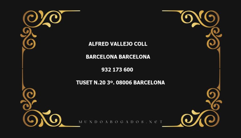 abogado Alfred Vallejo Coll en la localidad de Barcelona