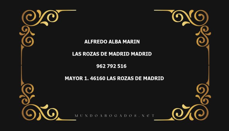 abogado Alfredo Alba Marin en la localidad de Las Rozas de Madrid