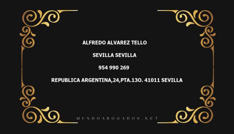 abogado Alfredo Alvarez Tello en la localidad de Sevilla