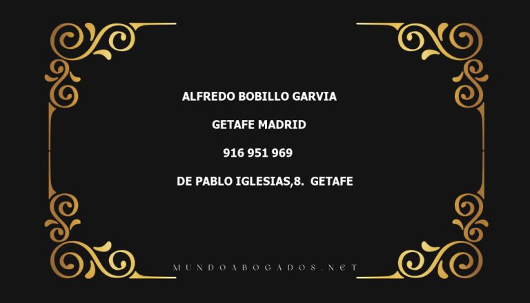 abogado Alfredo Bobillo Garvia en la localidad de Getafe