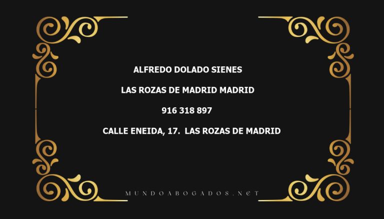 abogado Alfredo Dolado Sienes en la localidad de Las Rozas de Madrid